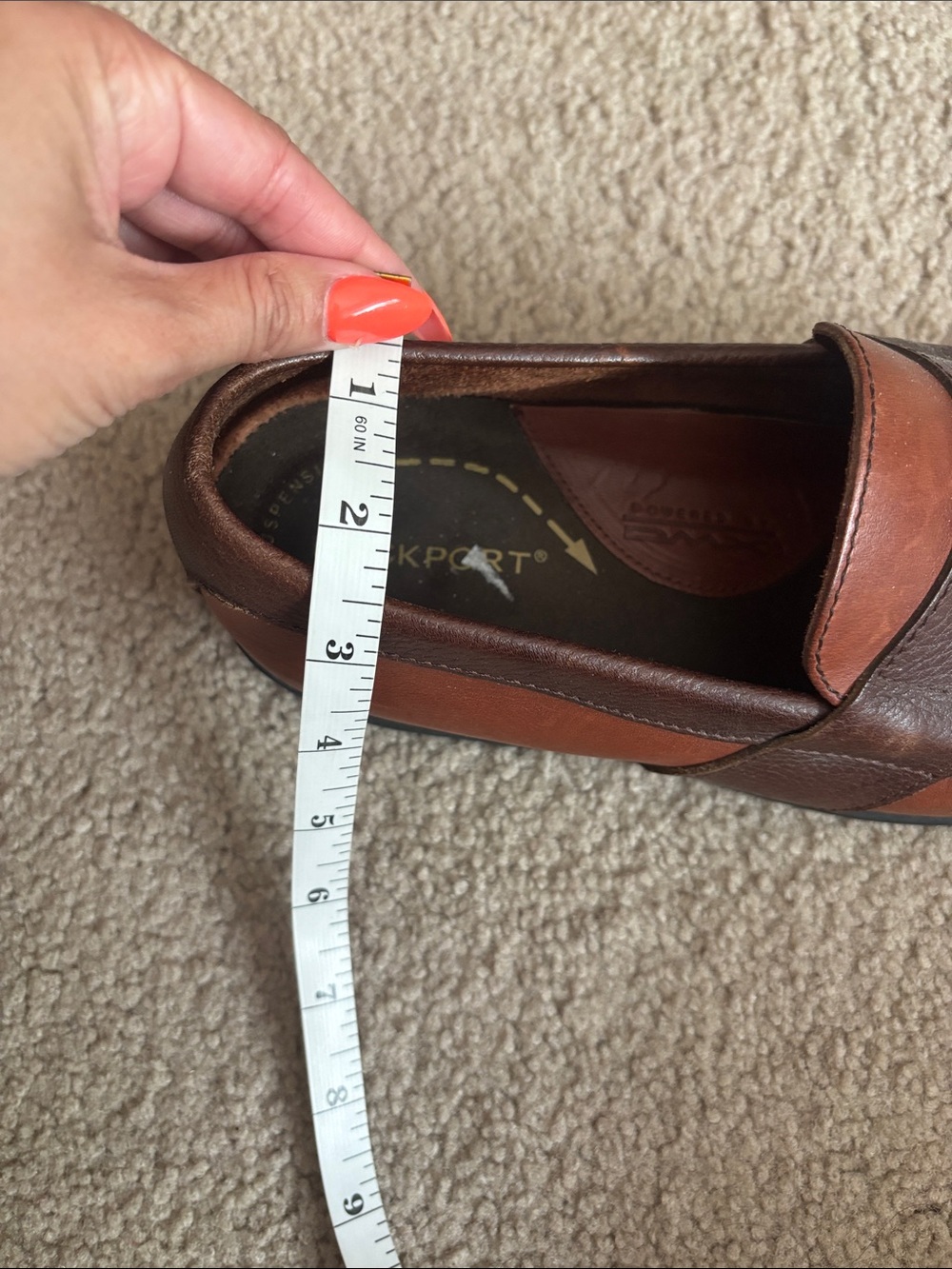 Rockport Men's Tan and Brown Leather Loafers size 7W - Picture 11 of 12